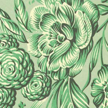 Green Flower Print Italian Paper ~ Carta Varese Italy